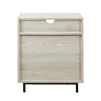 Table de chevet 2 tiroirs en bouleau/noyer foncé avec ports USB, style contemporain, unique