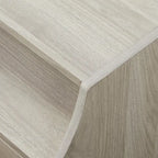 Table de chevet 2 tiroirs en bouleau/noyer foncé avec ports USB, style contemporain, unique