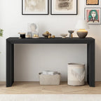 Console à rayures naturelles/noires, assemblage par une seule personne, placage en paulownia