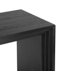 Console à rayures naturelles/noires, assemblage par une seule personne, placage en paulownia