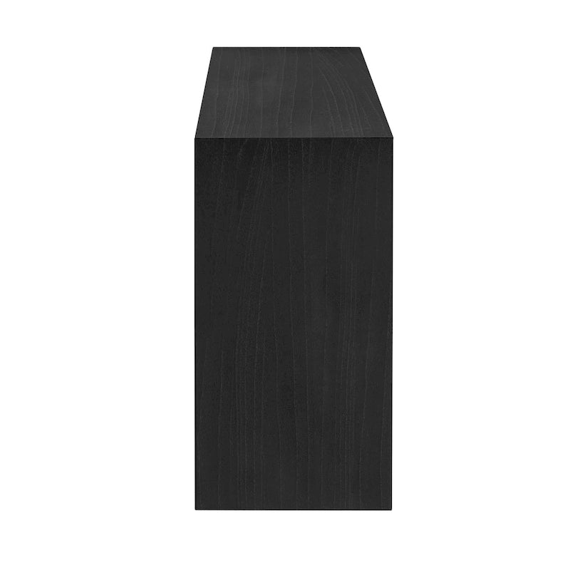 Console à rayures naturelles/noires, assemblage par une seule personne, placage en paulownia