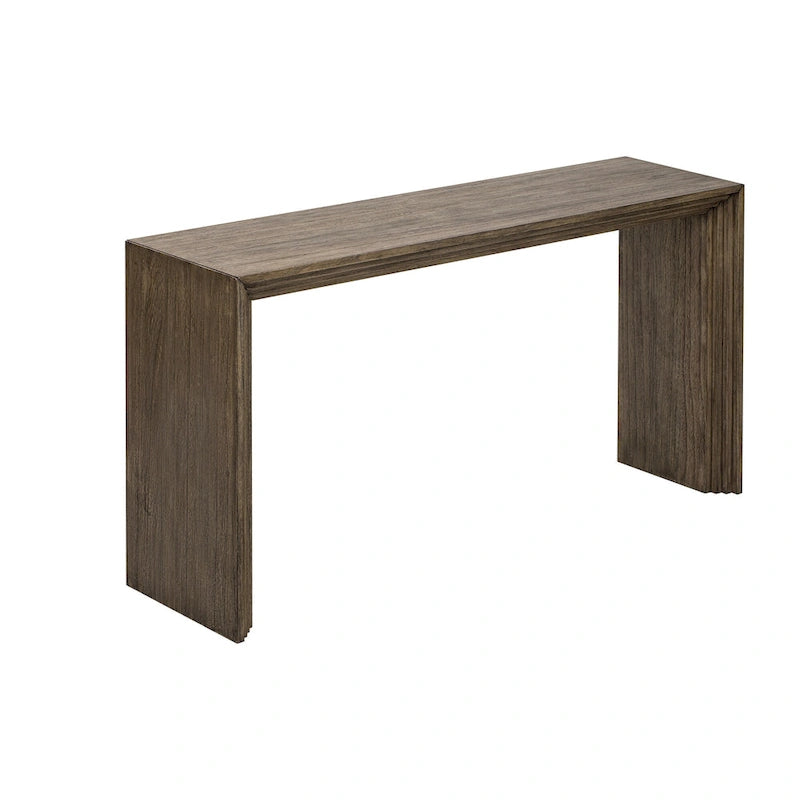 Console à rayures naturelles/noires, assemblage par une seule personne, placage en paulownia