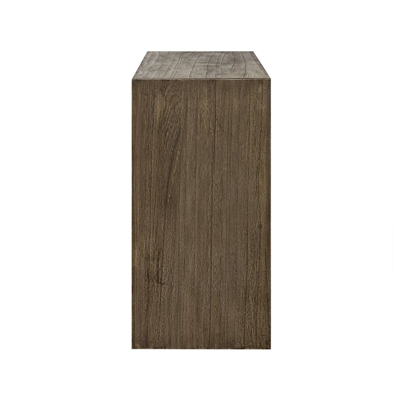 Console à rayures naturelles/noires, assemblage par une seule personne, placage en paulownia