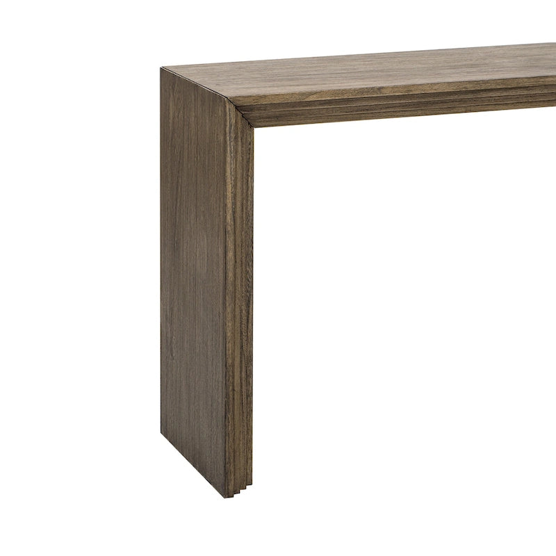 Console à rayures naturelles/noires, assemblage par une seule personne, placage en paulownia