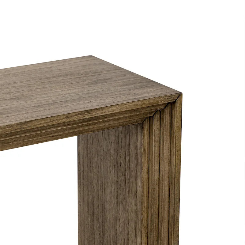 Console à rayures naturelles/noires, assemblage par une seule personne, placage en paulownia