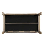 Pouf rectangulaire capitonné en similicuir marron et noyer / marron taupe – 2 places, style table basse
