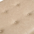 Pouf rectangulaire capitonné en similicuir marron et noyer / marron taupe – 2 places, style table basse