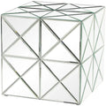 Table d'appoint carrée miroir argenté, simple, intérieur