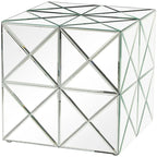 Table d'appoint carrée miroir argenté, simple, intérieur