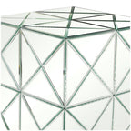 Table d'appoint carrée miroir argenté, simple, intérieur