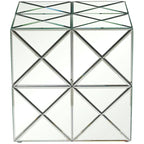 Table d'appoint carrée miroir argenté, simple, intérieur