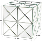 Table d'appoint carrée miroir argenté, simple, intérieur