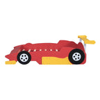 Lit plateforme en forme de voiture de course rouge, style simple, pour 1 personne