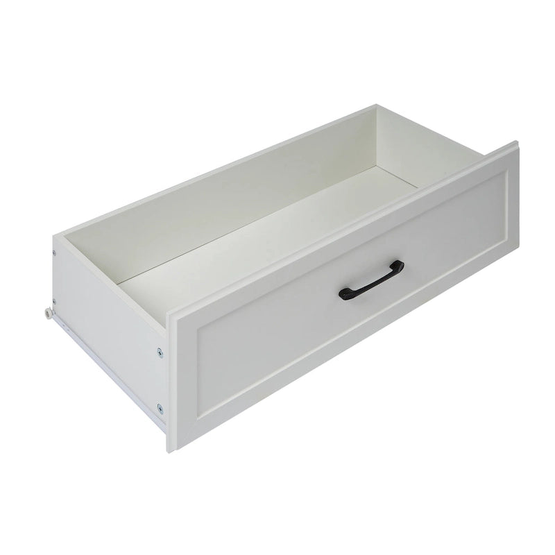 Commode à 5 tiroirs, blanc et gris, style vintage, meuble de rangement pour 1 personne