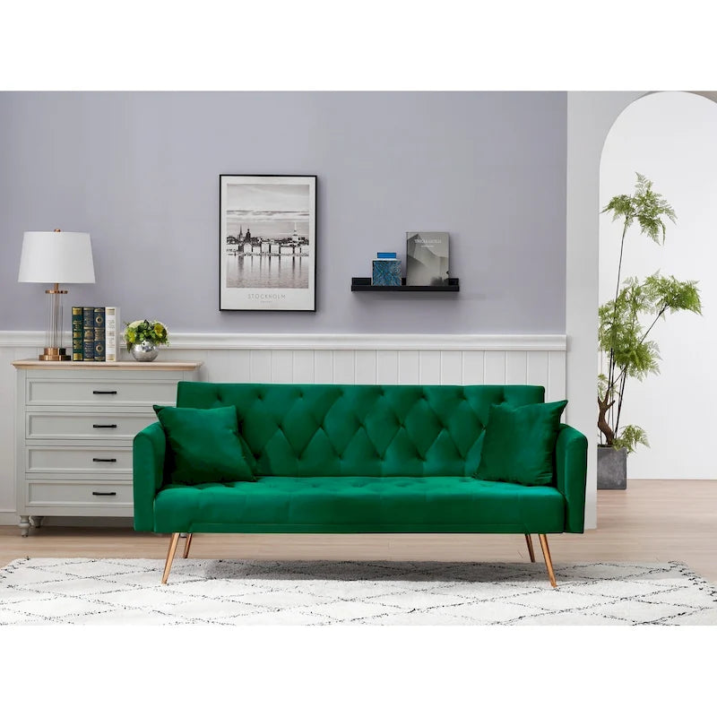 Canapé-lit convertible 2 places Rose / Vert / Bleu / Beige