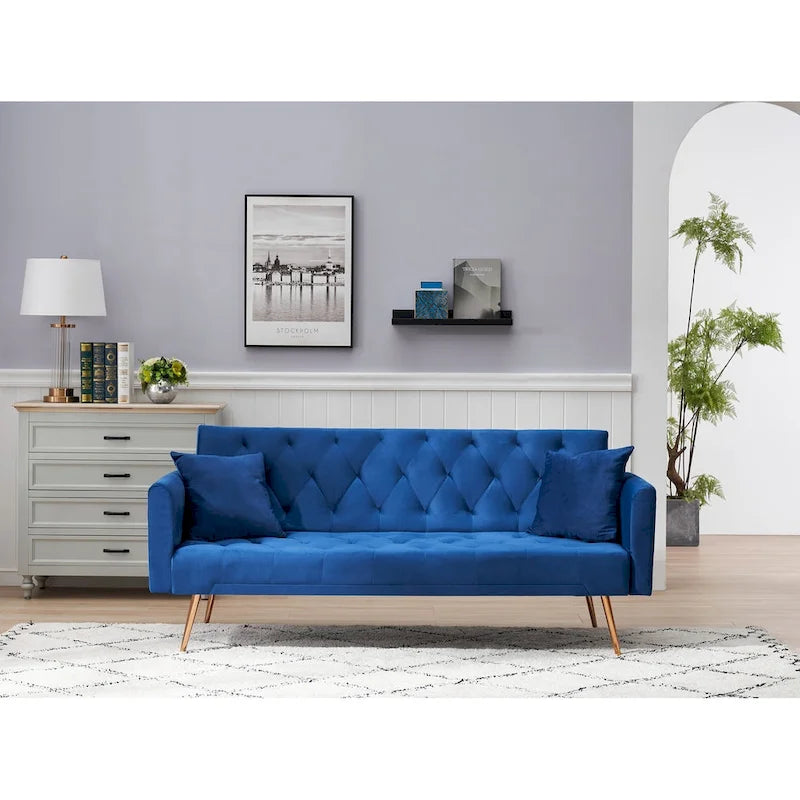 Canapé-lit convertible 2 places Rose / Vert / Bleu / Beige