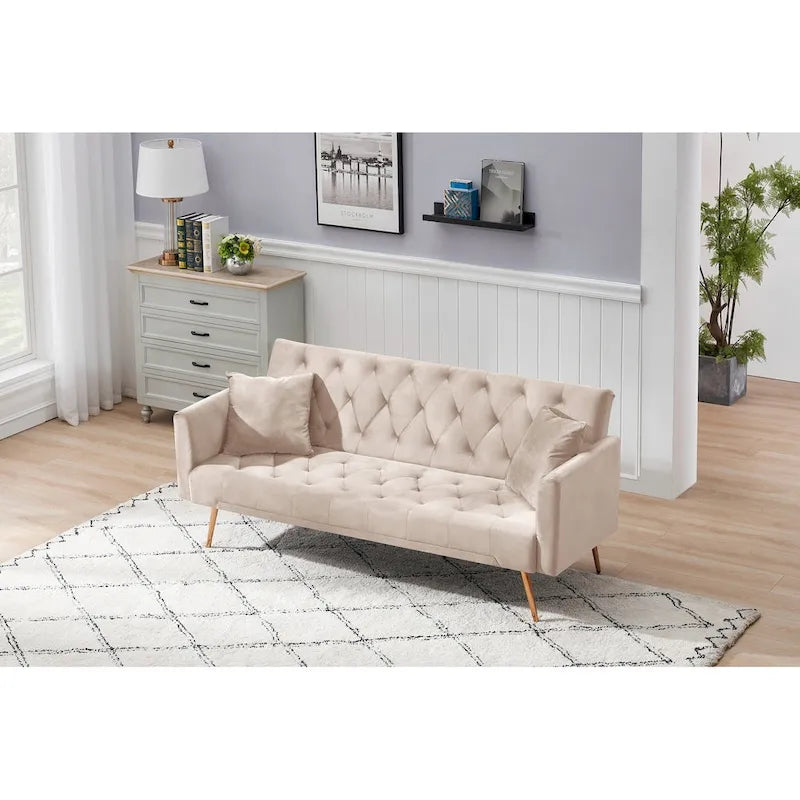 Canapé-lit convertible 2 places Rose / Vert / Bleu / Beige