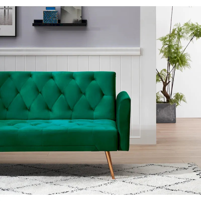 Canapé-lit convertible 2 places Rose / Vert / Bleu / Beige