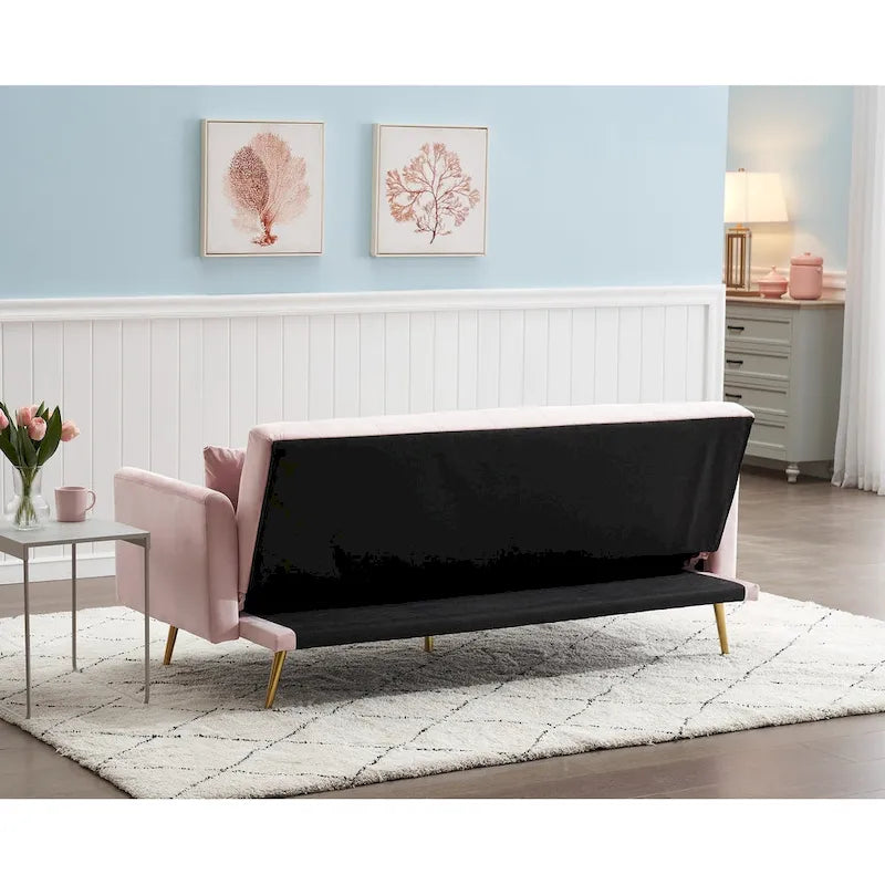 Canapé-lit convertible 2 places Rose / Vert / Bleu / Beige