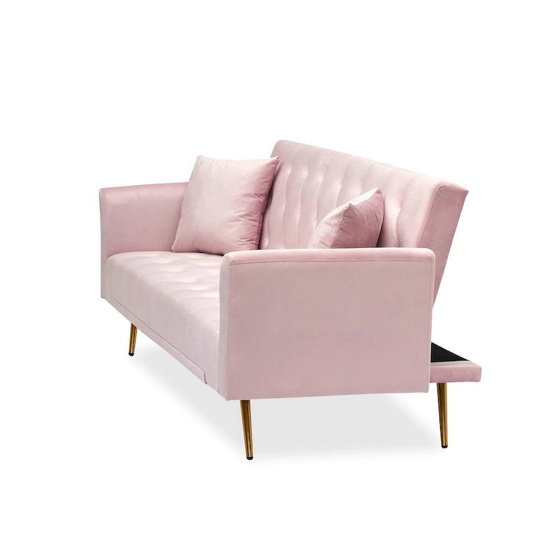 Canapé-lit convertible 2 places Rose / Vert / Bleu / Beige