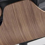 Fauteuil de salon en cuir véritable marron avec ottoman, une place