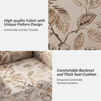 Fauteuil rembourré clouté de ferme avec dossier à bosse, lot de 2 (oiseau/bleu marine/gris/gingen/cachemire/floral/fougère)
