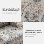 Fauteuil rembourré clouté de ferme avec dossier à bosse, lot de 2 (oiseau/bleu marine/gris/gingen/cachemire/floral/fougère)