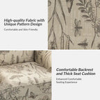 Fauteuil rembourré clouté de ferme avec dossier à bosse, lot de 2 (oiseau/bleu marine/gris/gingen/cachemire/floral/fougère)