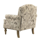 Fauteuil rembourré clouté de ferme avec dossier à bosse, lot de 2 (oiseau/bleu marine/gris/gingen/cachemire/floral/fougère)
