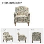 Fauteuil rembourré clouté de ferme avec dossier à bosse, lot de 2 (oiseau/bleu marine/gris/gingen/cachemire/floral/fougère)