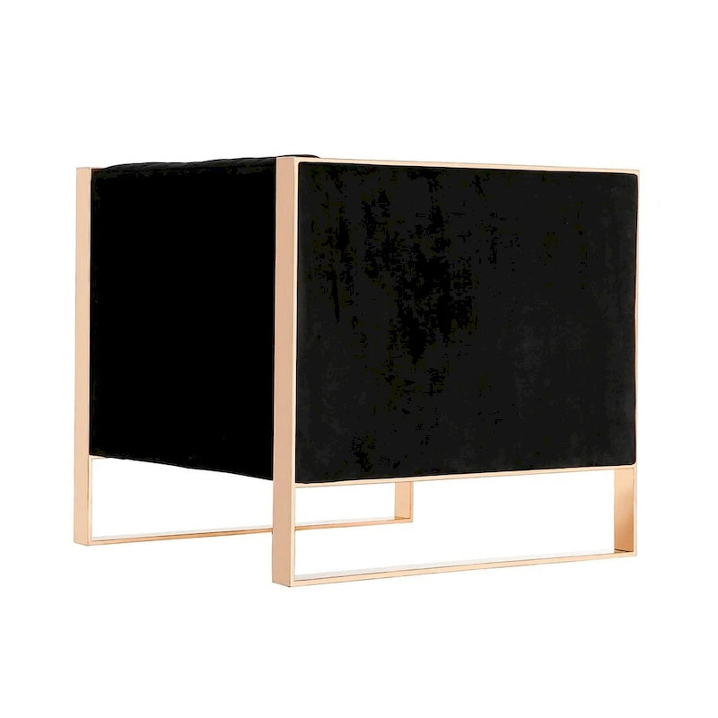 Fauteuil d'appoint en velours sarcelle/noir, piètement en or rose, style moderne du milieu du siècle, lot de 2