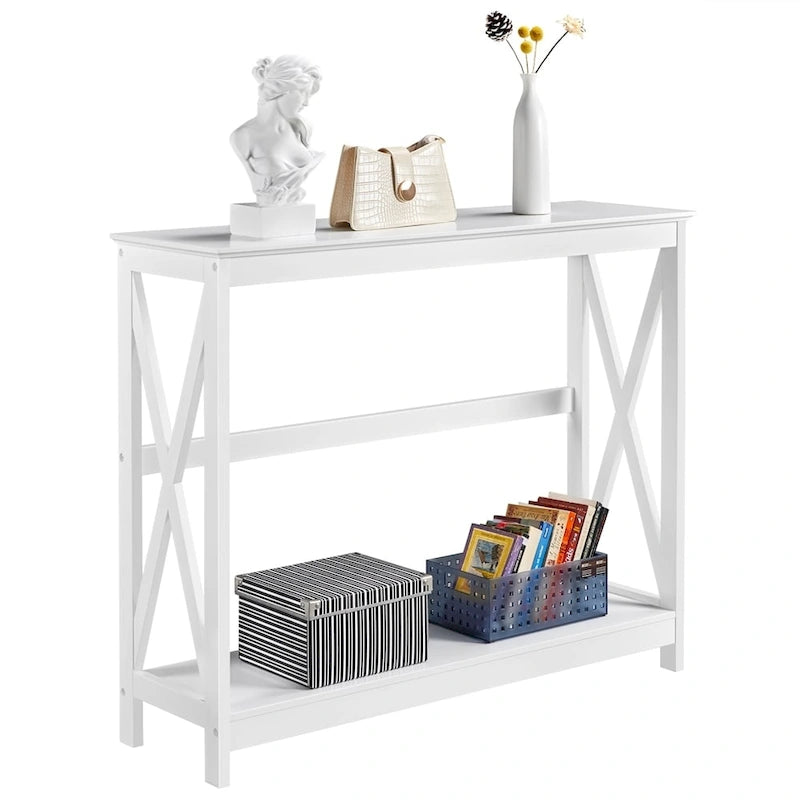 Console en X à 2 niveaux gris/noir/blanc pour 1 personne