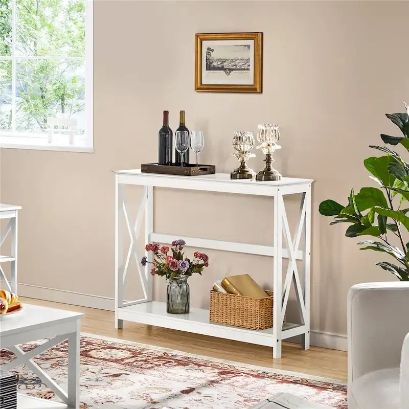 Console en X à 2 niveaux gris/noir/blanc pour 1 personne