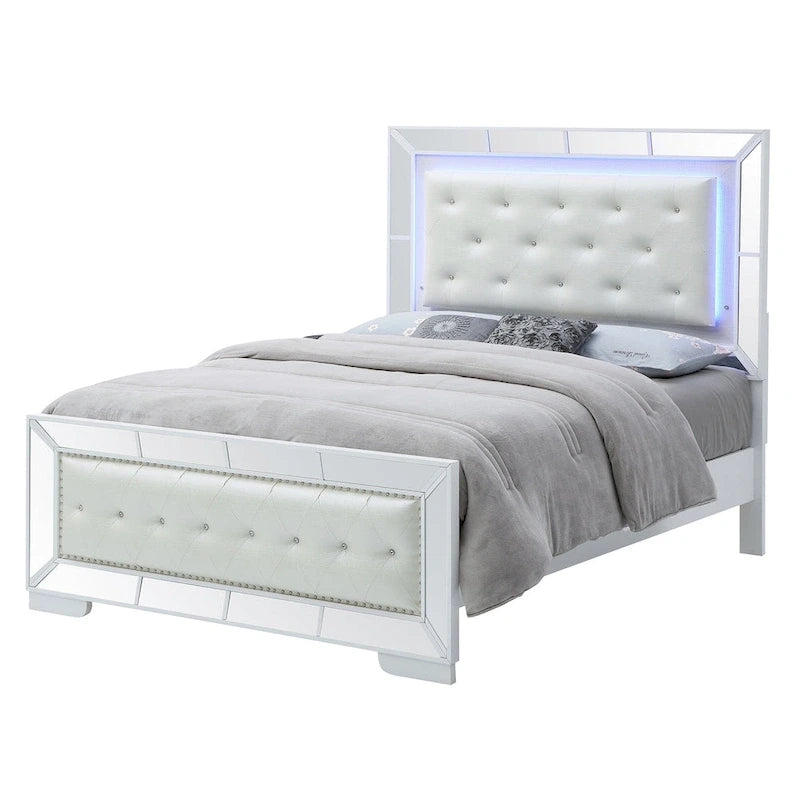 Lit de luxe en couleur champagne – Grand lit/Très grand lit/Très grand lit californien, Capacité de 1 à 2 personnes