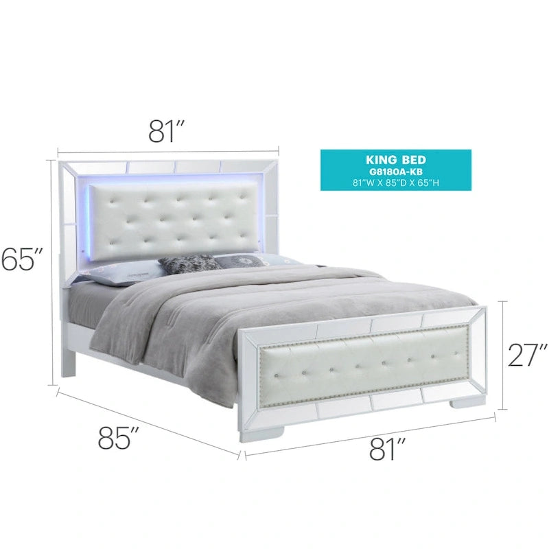 Lit de luxe en couleur champagne – Grand lit/Très grand lit/Très grand lit californien, Capacité de 1 à 2 personnes