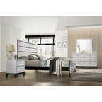 Ensemble de chambre 5 pièces blanc et noir, grand lit/très grand lit, 1-2 places