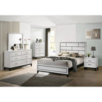 Ensemble de chambre 5 pièces blanc et noir, grand lit/très grand lit, 1-2 places