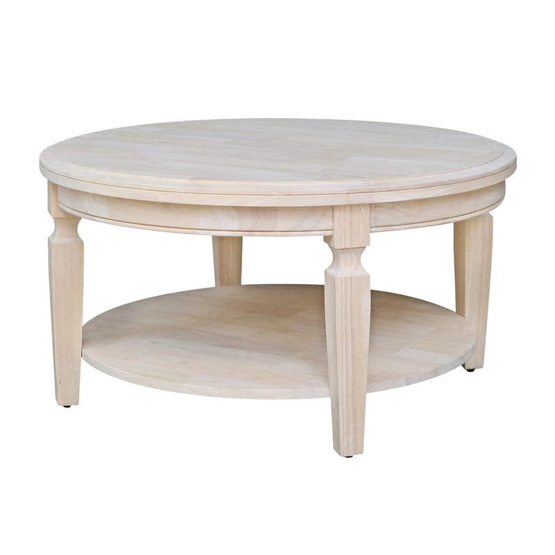 Table basse ronde, multicolore, style 2 places, bois massif