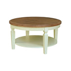 Table basse ronde, multicolore, style 2 places, bois massif