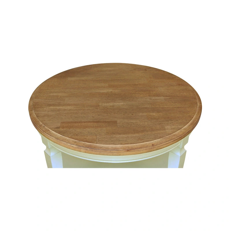 Table basse ronde, multicolore, style 2 places, bois massif