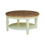 Table basse ronde, multicolore, style 2 places, bois massif