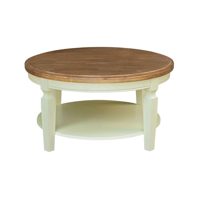 Table basse ronde, multicolore, style 2 places, bois massif