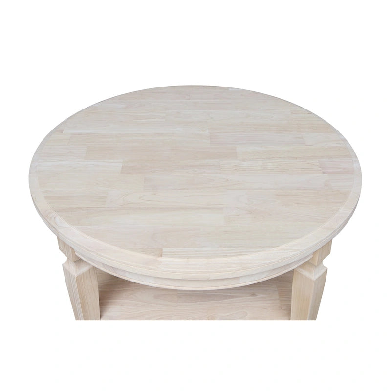 Table basse ronde, multicolore, style 2 places, bois massif