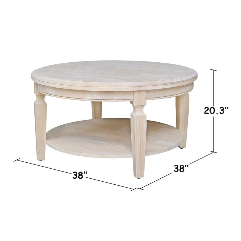 Table basse ronde, multicolore, style 2 places, bois massif