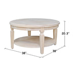 Table basse ronde, multicolore, style 2 places, bois massif