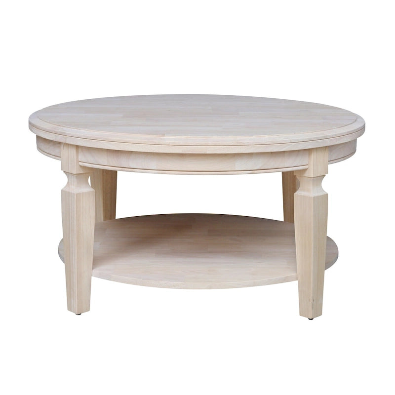 Table basse ronde, multicolore, style 2 places, bois massif
