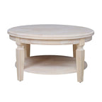 Table basse ronde, multicolore, style 2 places, bois massif