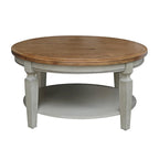 Table basse ronde, multicolore, style 2 places, bois massif