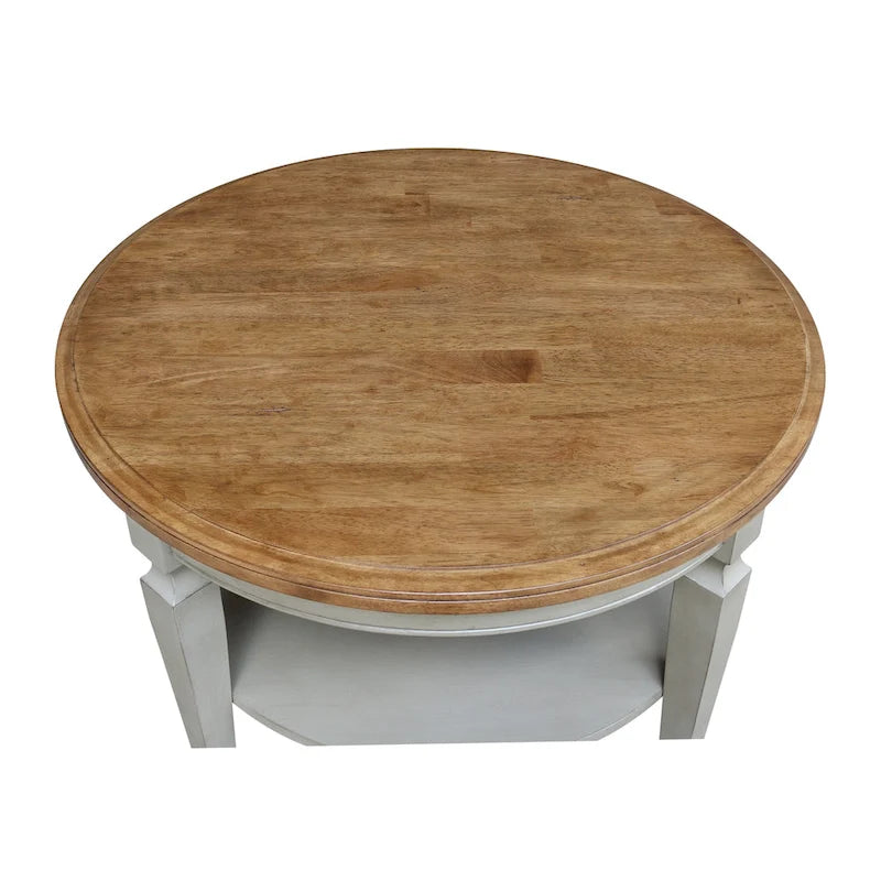 Table basse ronde, multicolore, style 2 places, bois massif