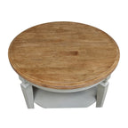 Table basse ronde, multicolore, style 2 places, bois massif